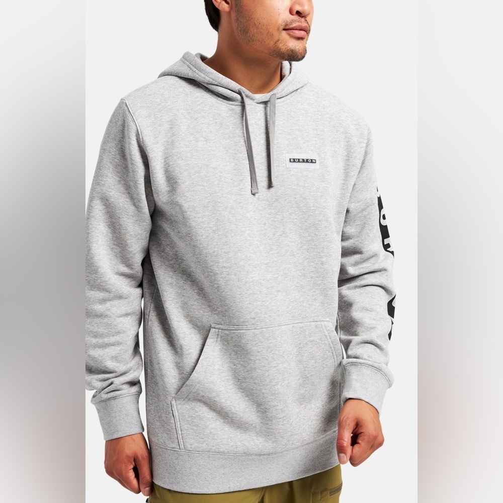 Burton Vault Pullover Hoodie Light Gray Hoodie with Black Accents Size XS - Picture 6 of 8